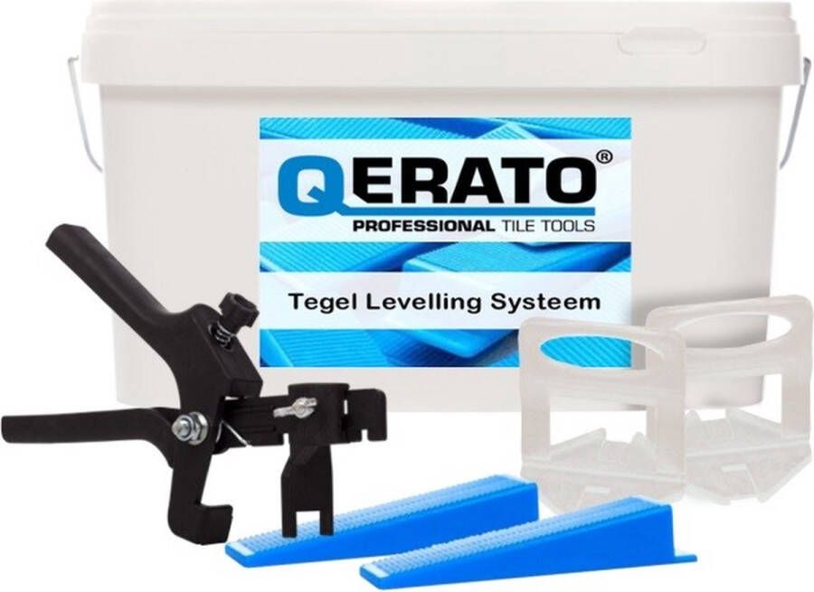 Qerato Levelling 2 mm Kit 200 Tegel levelling clips (200 stuks) Inclusief 200 keggen & tang Nivelleer systeem- tegeldikte 3-13 mm