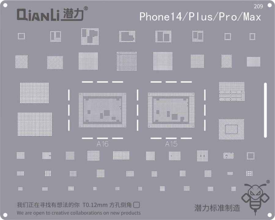 QIANLI Bumblebee stencil QS209 Soldering en accessoires iPhone 14 -serie Geschikt voor Apple