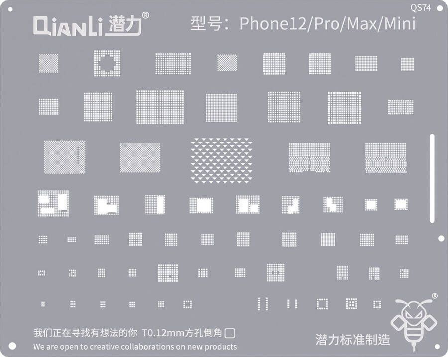 QIANLI Bumblebee Stencil iPhone 12 12Pro 12 Pro Max 12 Mini Soldering en accessoires Reballing Stencil Universal Model