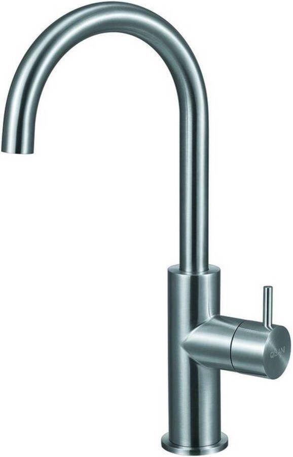 Qisani Flow wastafelkraan RVS Rond 25601.02