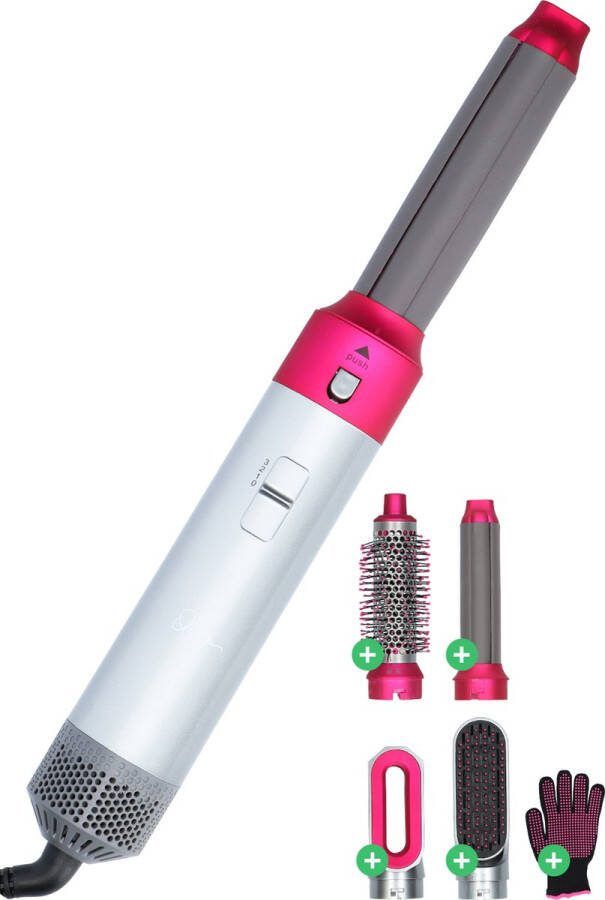 QLAY Airstyler 5 in 1 set Airstyler krultang 5 in 1 multi styler Föhnborstel Krulborstel Kort & Lang Haar Hairwrap Multistyler Heteluchtborstel Hairstyler Haarstyler 2023 editie