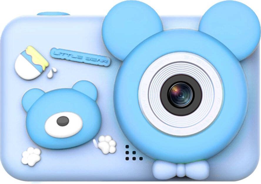 Qlokkie Teddy De Kindercamera met standaard Blauw