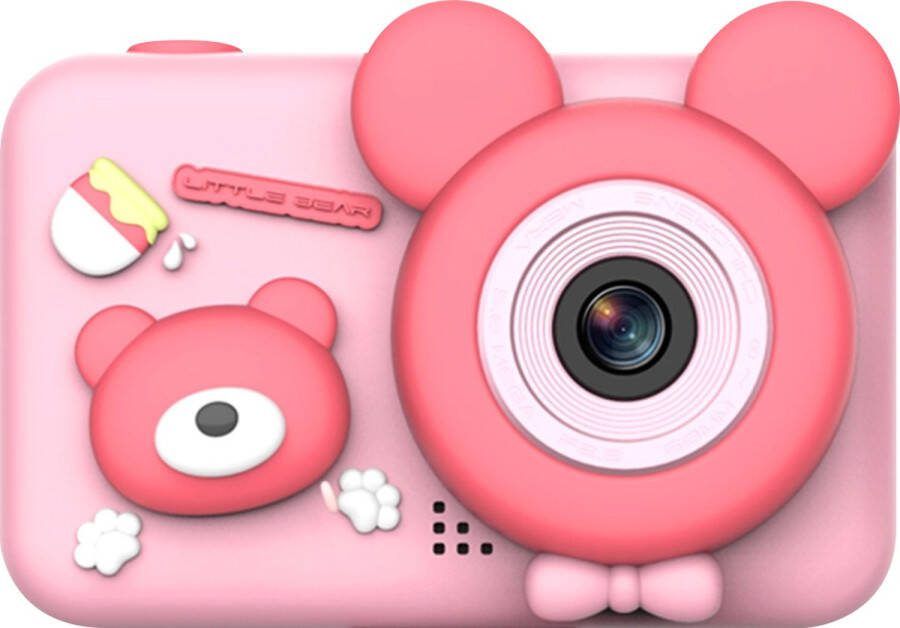 Qlokkie Teddy De Kindercamera met standaard Roze