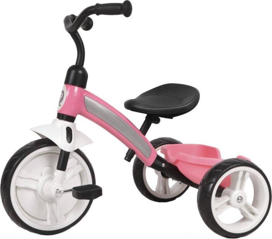 Qplay Driewieler Elite Junior Staal Roze wit zwart