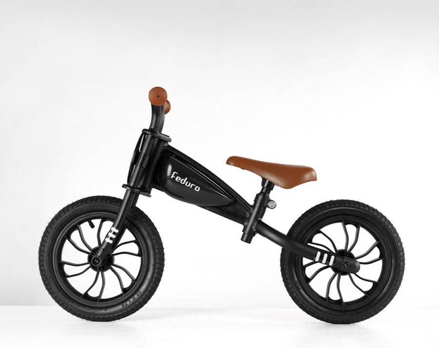 Qplay Feduro Loopfiets 12 inch Kinderfiets Zwart