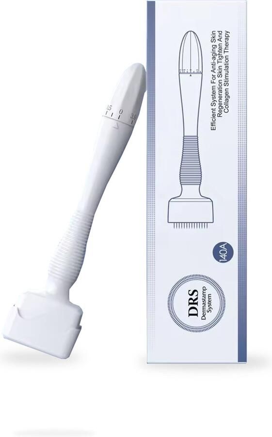 QQP Verstelbare Microneedling Dermastamp Derma Stamp Dermarolling 140 naalden Dermaroller Verstelbaar Geschikt voor Huid Haar- en Baardgroei Dermastamp Haargroei