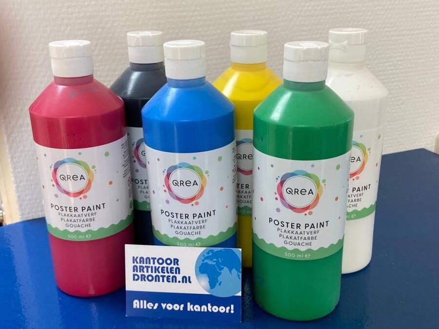 Qrea Plakkaatverf 500ml 6 kleuren