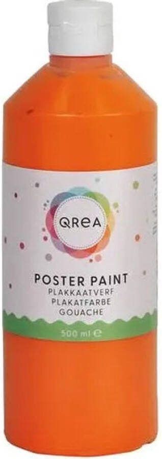 Qrea Plakkaatverf oranje 500ml Fles a 500 milliliter 6 stuks