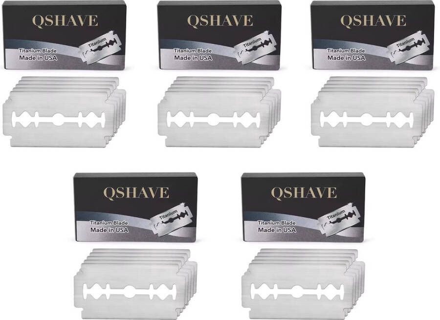 Qshave Klassiek Scheermes 25x Dubbelzijdig Scheermes Navulset Scheermesjes Losse Scheermesjes
