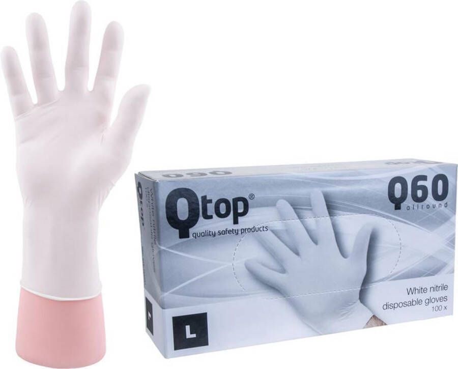 Qtop Latex wegwerp handschoenen gepoederd wit 100x maat S