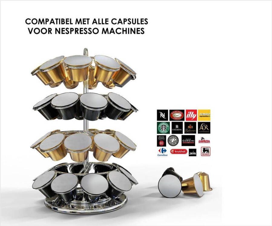 QUALICO Nespresso capsulehouder voor 40 cups | 360° draaibaar