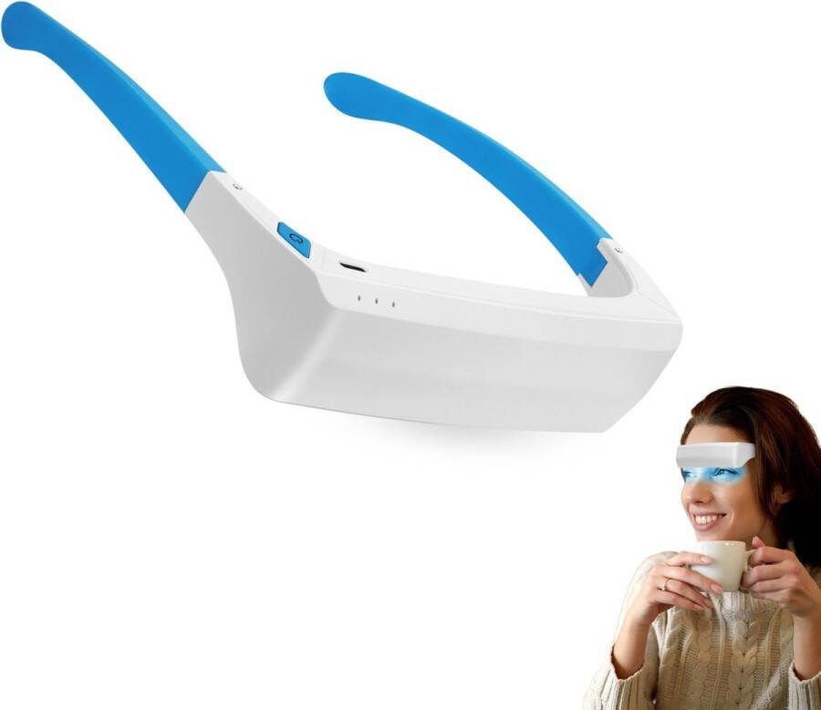 Qualita Qualitá Lichttherapiebril Daglichtbril Daglichtlamp Lichttherapielamp Blauw licht bril Comfortabele & Stijlvolle Lichttherapie Bril Winterdepressie Veilig Lichttherapie Vrij van Uv-straling Verbetert Slaapkwaliteit & Humeur