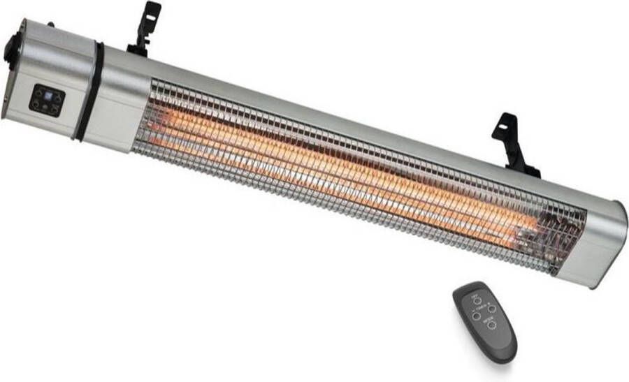 Quality Heating – Heater – Terrasverwarmer hangend – Terrasverwarming elektrisch Infrarood terrasheater 2400Watt Afstandsbediening -Vermogen instelbaar