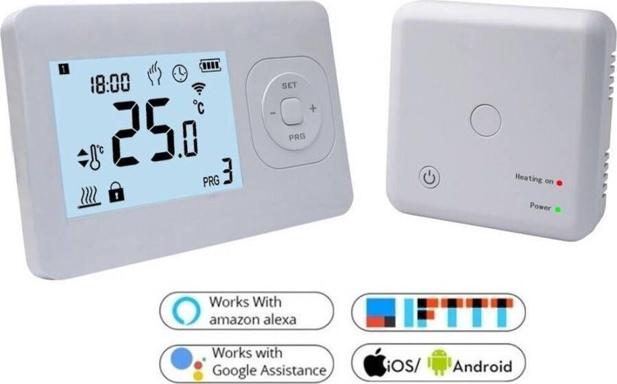 Quality Heating QH Basic Wifi infrarood verwarming draadloze thermostaat met compacte opbouw ontvanger