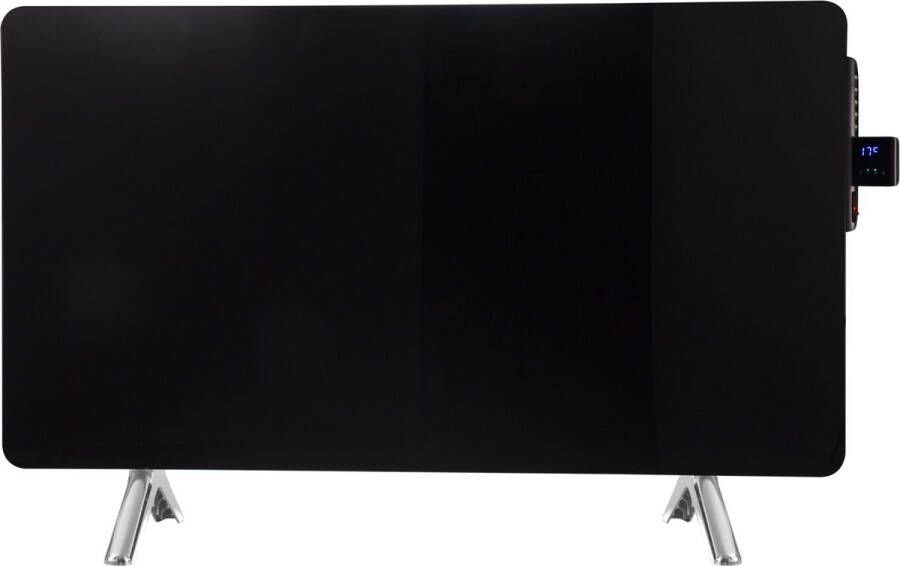 Quality Heating – QH-GD Serie infrarood paneel vrijstaand – Glazen infrarood verwarmingspaneel verplaatsbaar – infrarood verwarming Met ingebouwde wifi thermostaat Met afstandsbediening Zwart 450 Watt 90 x 50 cm