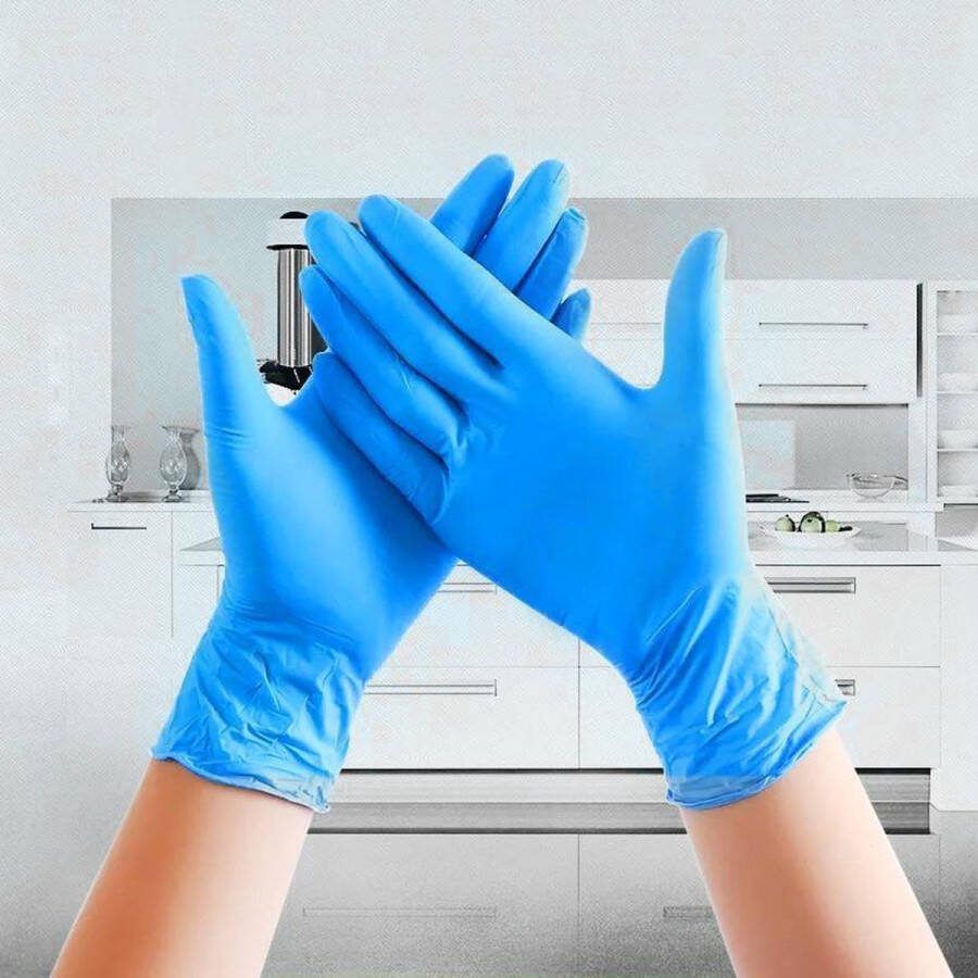 Quality4you Nitril wegwerphandschoenen maat Small blauw weg werp handschoenen 100 stuks