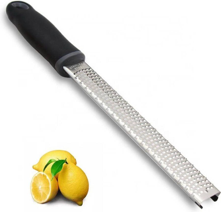 Qualty Rasp Grater Kaasrasp Handrasp Citroenrasp Zester Gemberrasp Keukenrasp Knoflookrasp Limoenrasp Vaatwasser Bestendig RVS- Fijne Rasp Inclusief Borstel