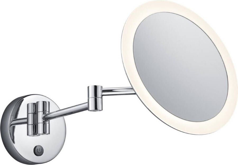 Qualu LED Make-up Spiegel Scheerspiegel Torna Vistas Rond 3x Vergroting Aan Uit Schakelaar 3W Warm Wit 3000K