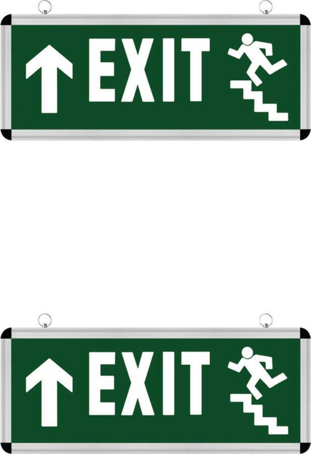 Qualu LED Noodverlichting Exit 2 Pack Rabonta Omhoog Hangend 3W