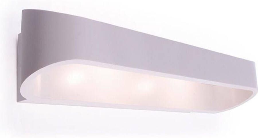 Qualu LED Wandlamp Wandverlichting 18W Natuurlijk Wit 4000K Mat Wit Aluminium Ovaal