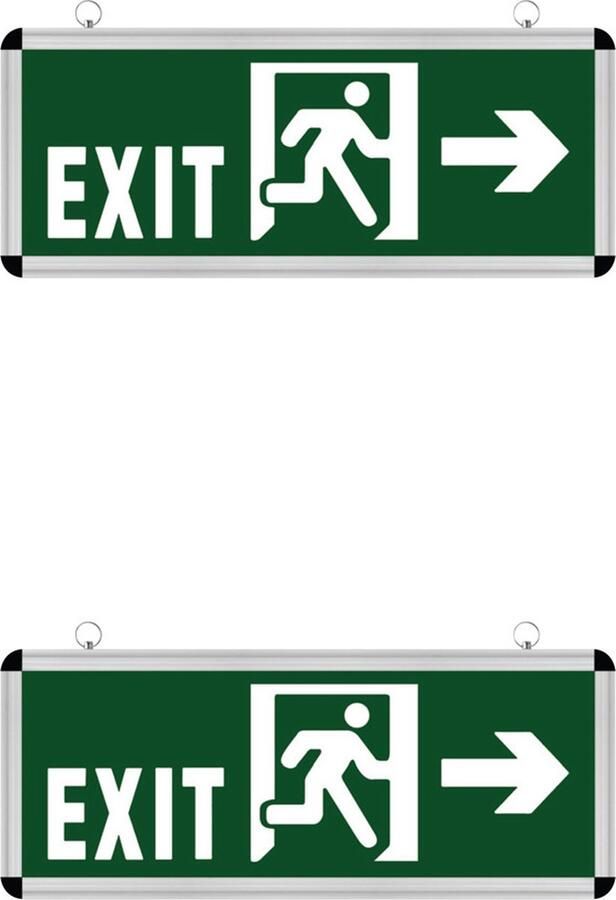 Qualu LED Noodverlichting Exit 2 Pack Rabonta Links Rechts Hangend 3W