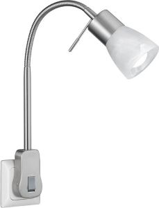 Qualu Stekkerlamp Lamp Torna Levino E14 Fitting 6W Warm Wit 3000K Mat Nikkel Aluminium