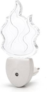 Qualu Stekkerlamp Stekkerspot met Dag en Nacht Sensor Igia Essi 0.5W RGB Rond Mat Wit Kunststof Vuur