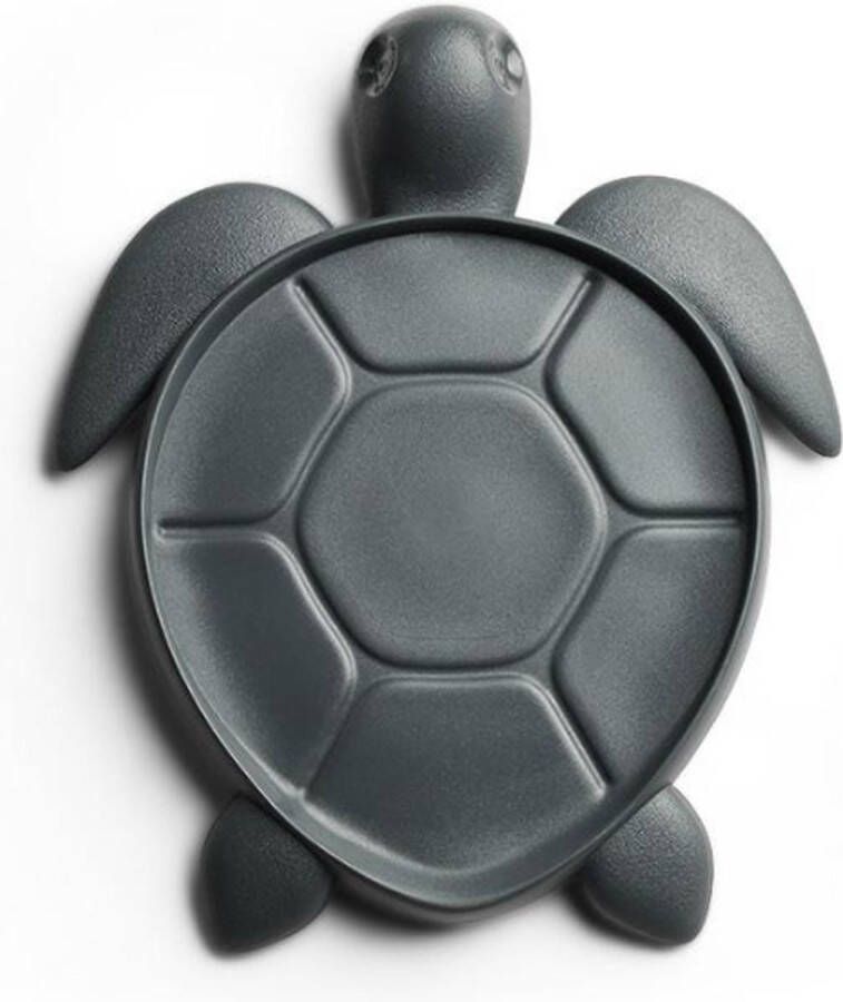 Qualy Onderzetter Save Turtle Coaster” W110 × L135 × H19.5 mm 95 gr Onderleggers voor Glazen Glasonderzetters voor op Tafel Coasters Donker Grijs Material : Recycled PE