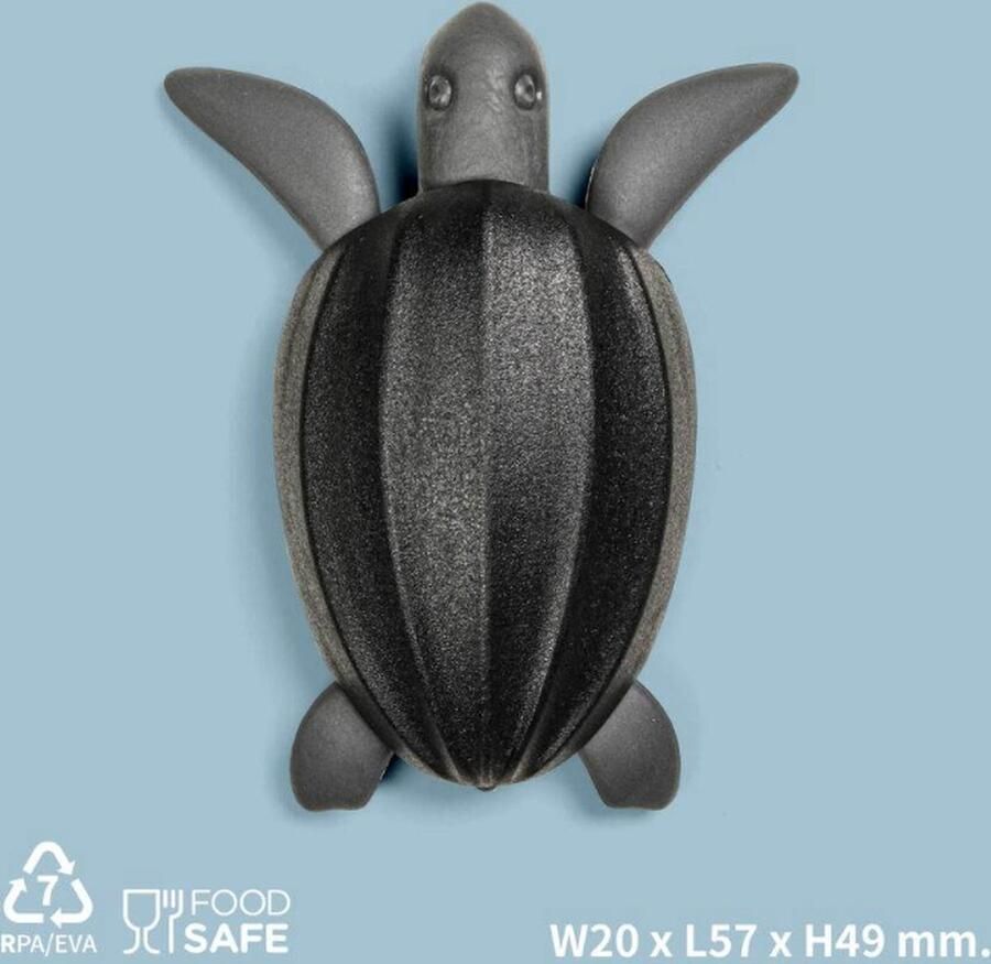 Qualy flessenopener “Save Turtle Bottle Stopper-Opener”W20 x L57 x H49 mm 67 gr