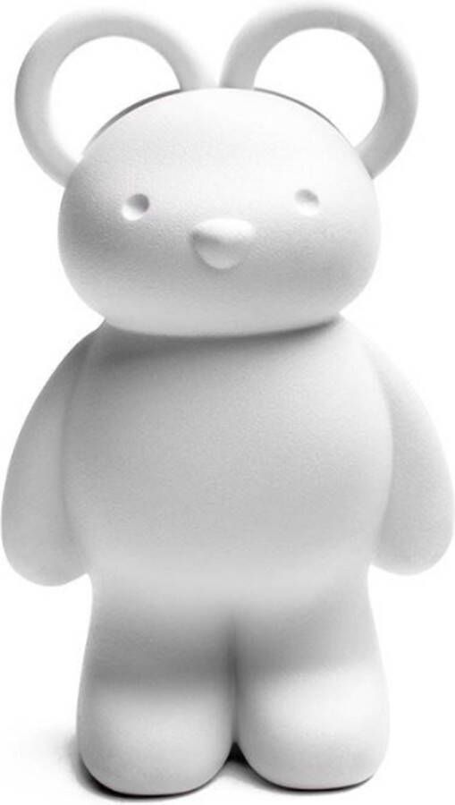 Qualy Teddy Bear Schaar Schaarhouder Papiergewicht en Magneten voor het Vasthouden van Paperclips Wit Gerecycled ABS + PP W82×L59×H135mm 200g