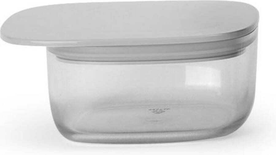Qualy Voorraadpot Voedselcontainer 0.3L “FLAT TOP Storage Jar” W105 x L107 x H105mm Transparant