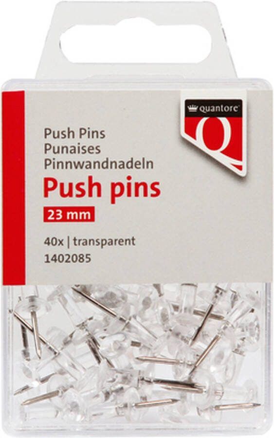 Quantore Push pins transparant 40 stuks