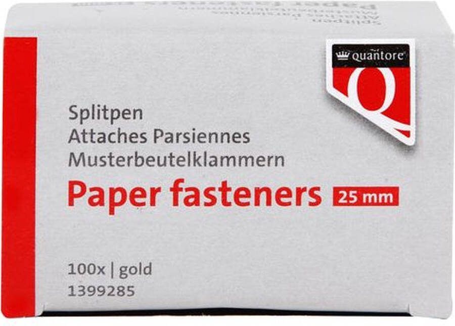 Quantore Splitpen 25mm goud 100 stuks