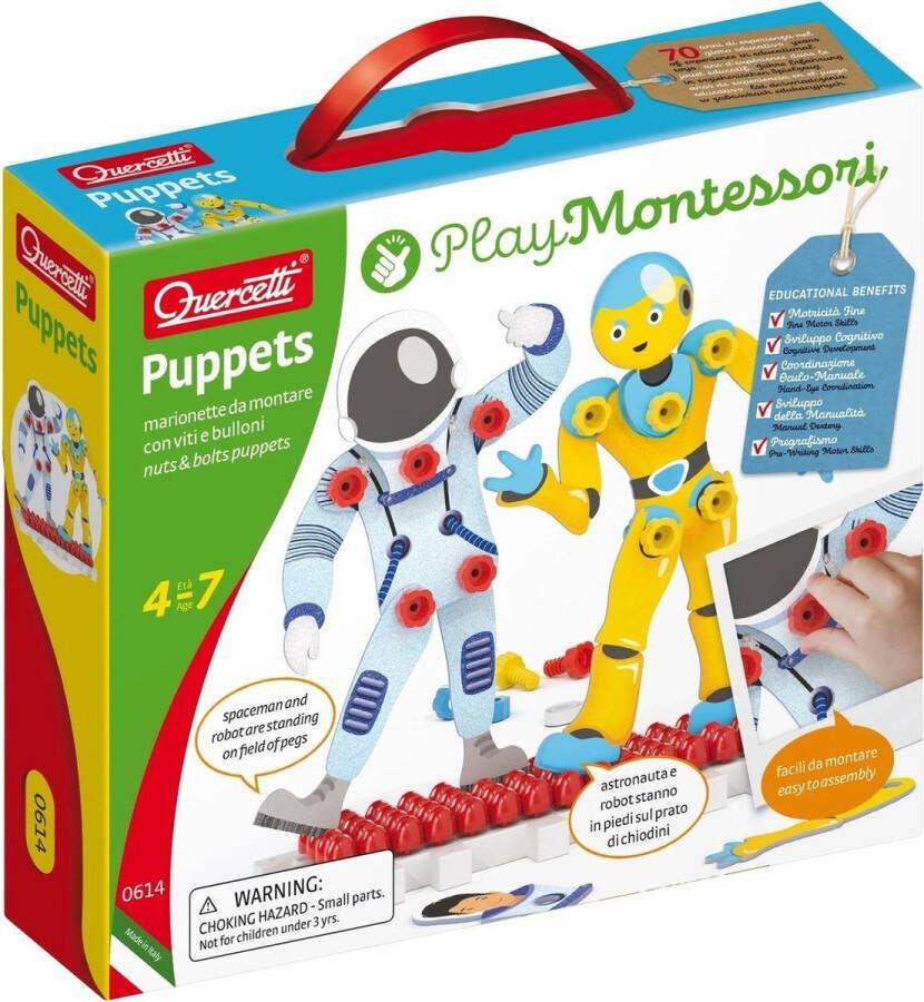 Quercetti Knutselpakket Puppets Junior Karton Wit geel 88-delig