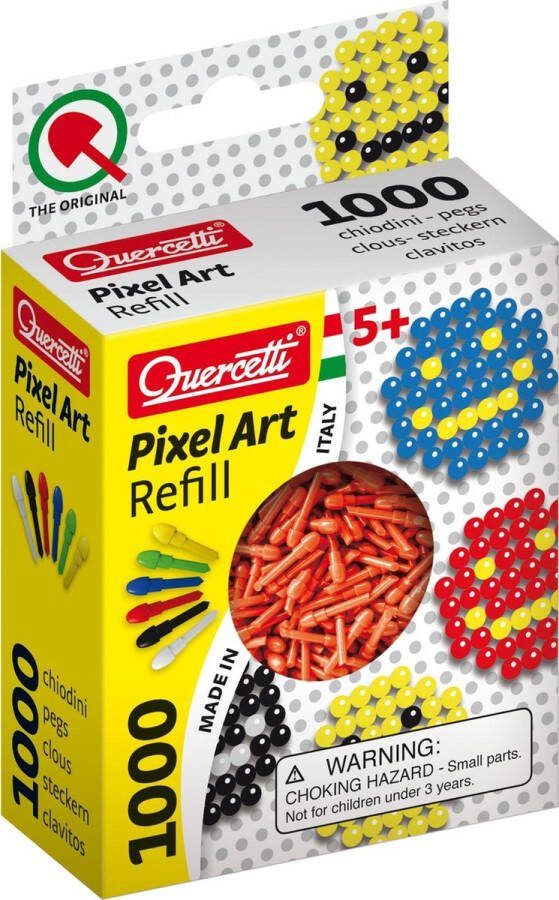 Quercetti Pixel Art Aanvuldoos Rood Diameter 4 Mm 1000-delig