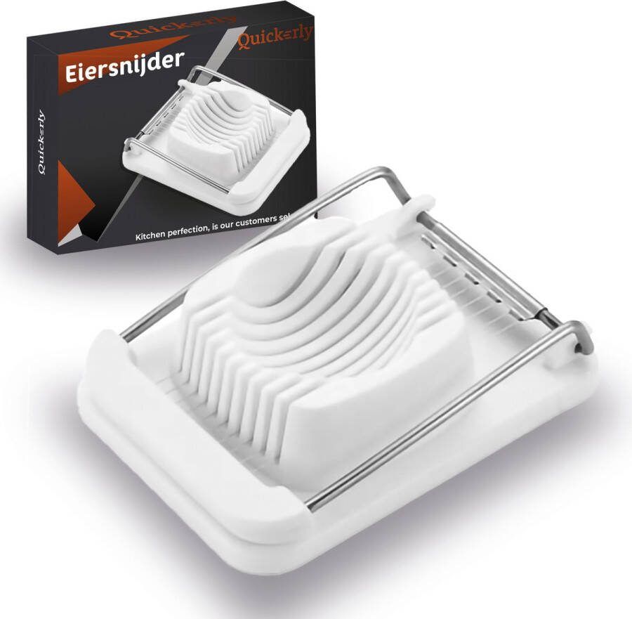 Quickerly Eiersnijder Eischiller Eierdeler Eggslicer Eiergereedschap RVS Wit