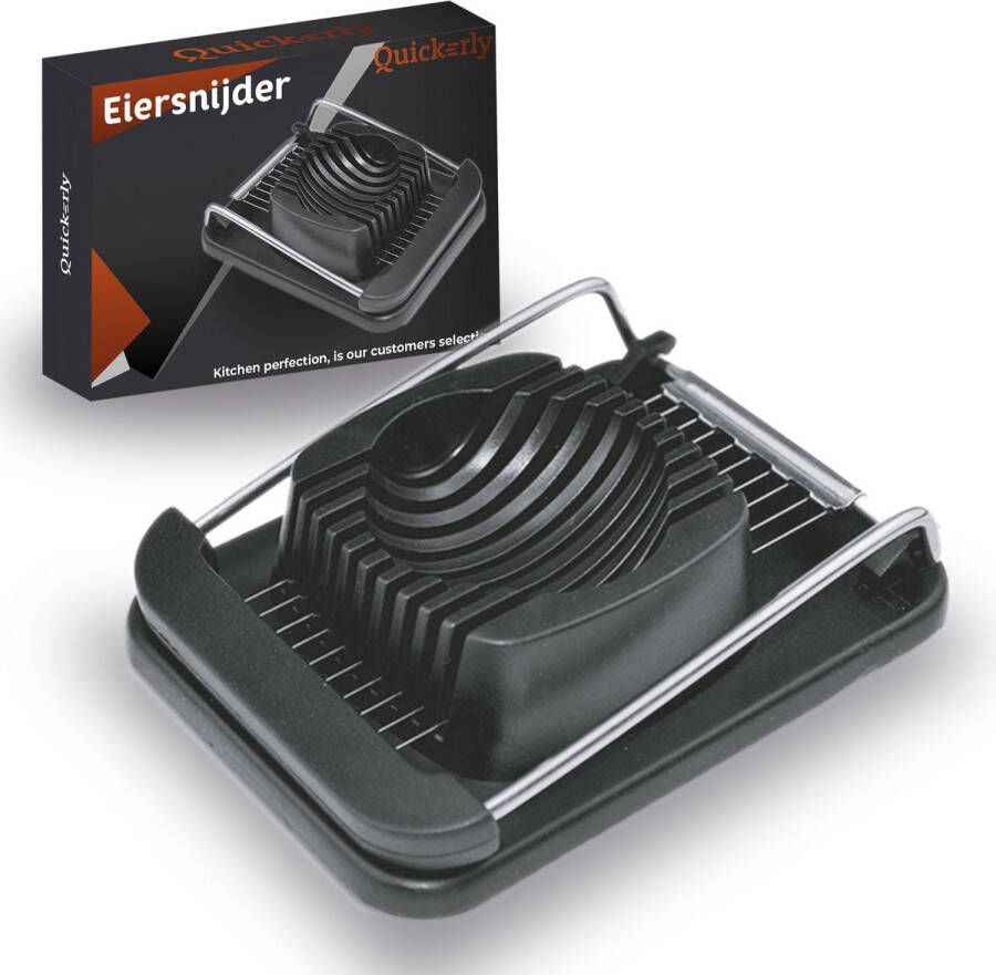 Quickerly Eiersnijder Eischiller Eierdeler Eggslicer Eiergereedschap RVS Zwart