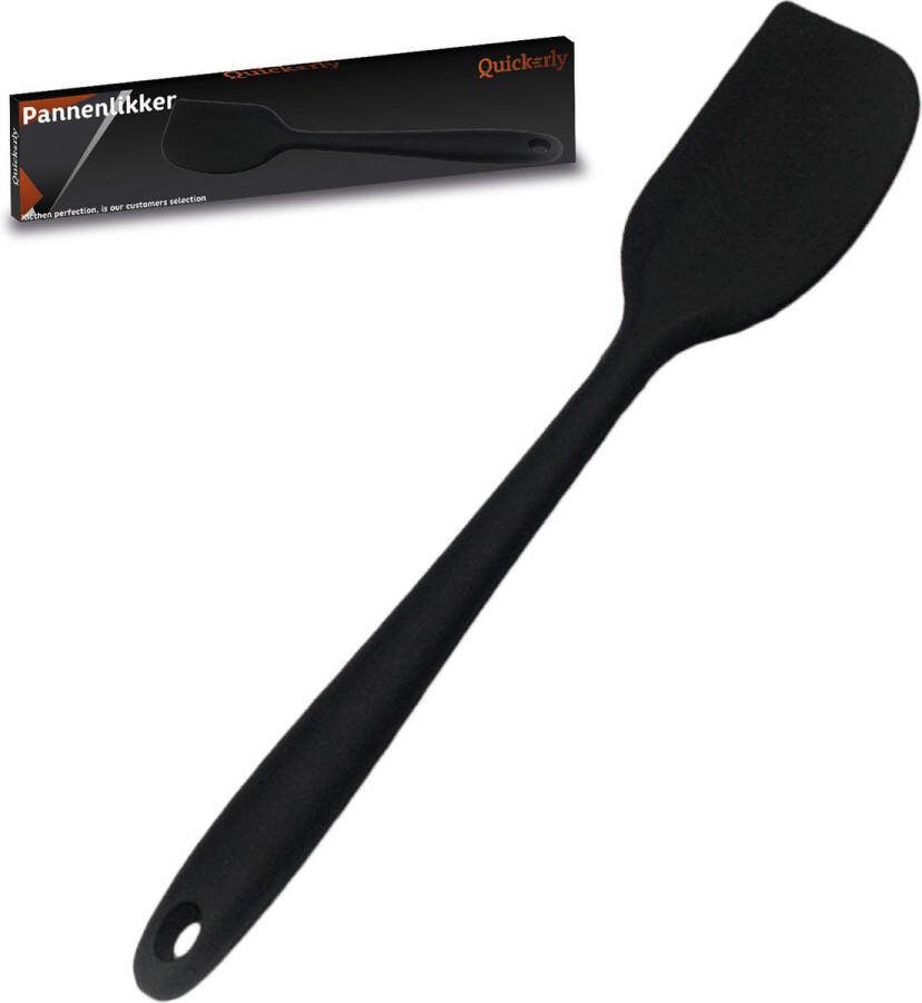 Quickerly Pannenlikker Silicone Pannenlikker Bakgerei Keukenhulpje Pannenschraper Zwart