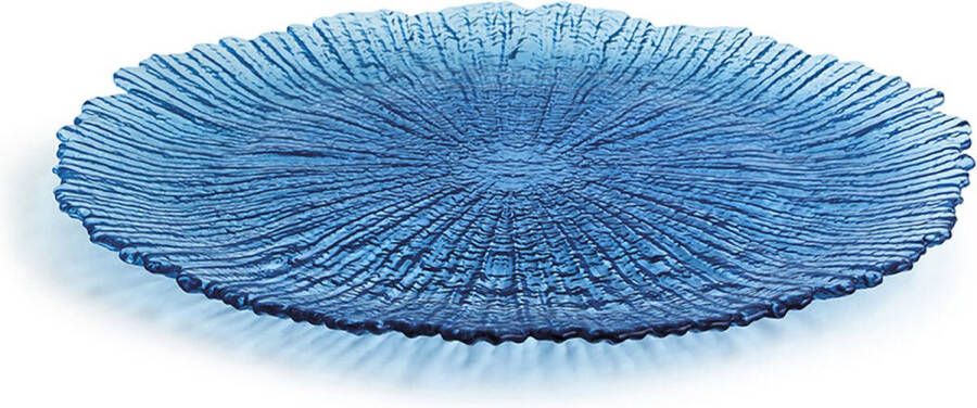 Quid Eetbord Mar De Viento Blauw Glas Ø 32 cm (6 Stuks) (Pack 6x)