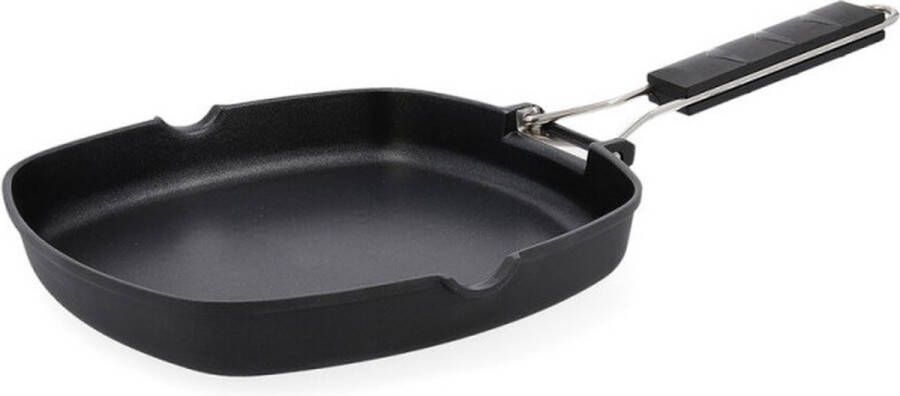 Quid Gladde Grillpan Ebano Zwart Metaal (24 5 cm)