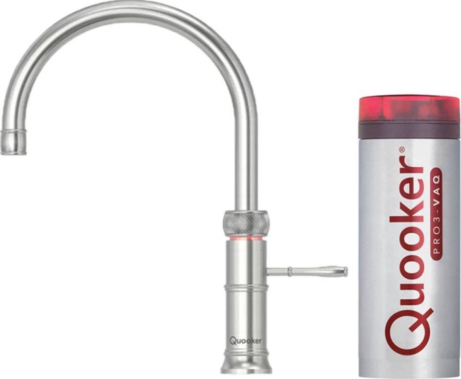 Quooker Classic Fusion round met PRO3 boiler 3-in-1 kokend water kraan RVS