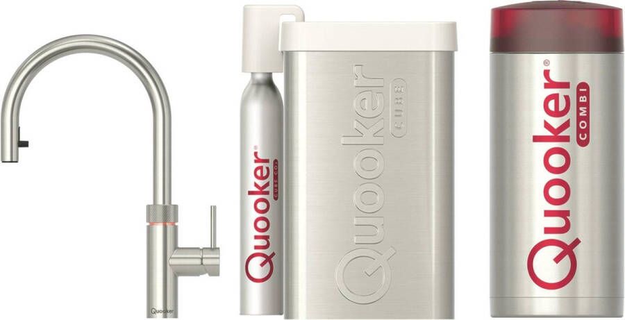 Quooker Flex met COMBI Boiler en CUBE Reservoir 5-in-1 kokend water kraan RVS