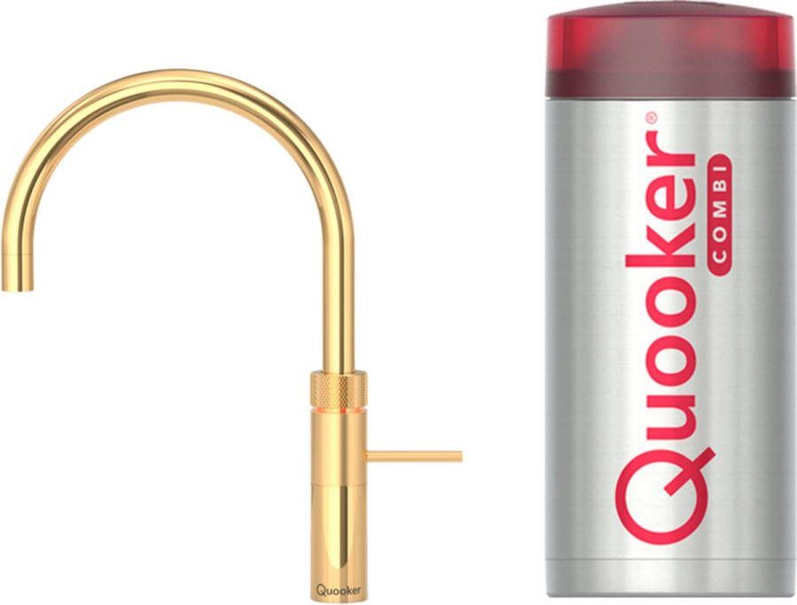 Quooker Fusion round met COMBI+ boiler 3-in-1 kokend water kraan Goud