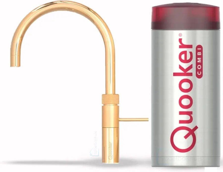 Quooker Fusion round met COMBI boiler 3-in-1 kokend water kraan Goud