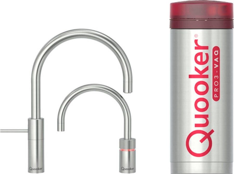 Quooker Nordic round Twintap met PRO3 boiler 3-in-1 kraan RVS