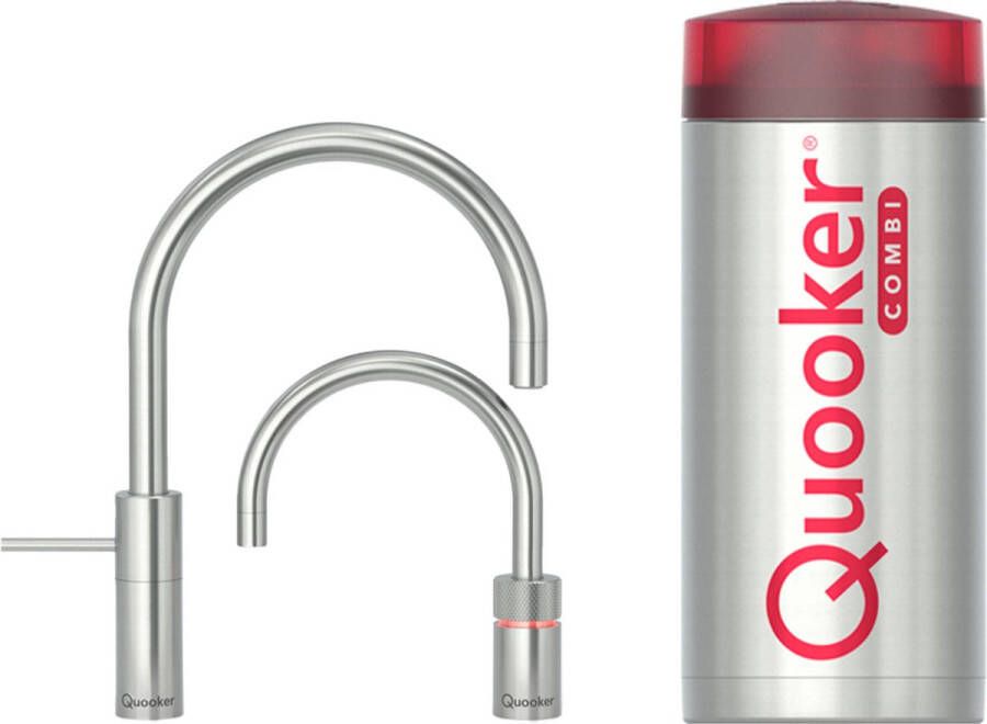 Quooker Nordic round Twintap met COMBI+ boiler 3-in-1 kraan RVS