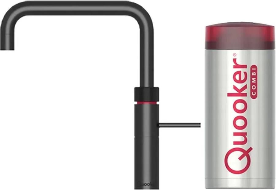 Quooker Fusion Square met een COMBI+ boiler 3-in-1 kraan in zwart