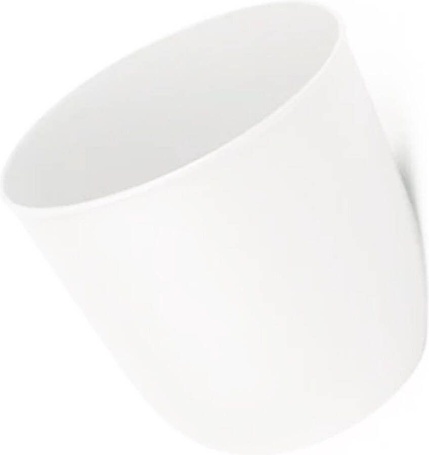 QUVIO Bloempot voor aan de wand Bloempotten voor binnen Bloempotten voor buiten Bloempotten Bloempot buiten Bloempot binnen Bloempotten kunststof Plantenbak Moestuinbak Balkonbak Diameter 15 cm Wit