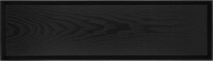 QUVIO Dienblad Serveerplank Borrelplank Houten lade Rechthoekig Langwerpig Decoratief Zwart Hout Houtnerf 19 x 66 x 3 cm