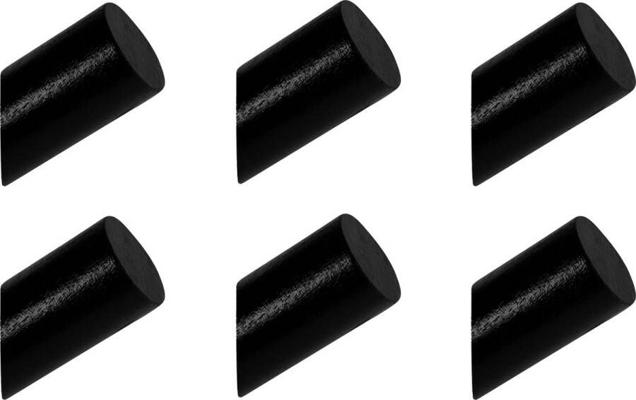 QUVIO Kapstok Set van 6 Kledinghangers Wandkapstok Wand haakje Kapstokken Ophanghaakjes Muurhaakjes Ophangsysteem Zwart Diameter 3 cm